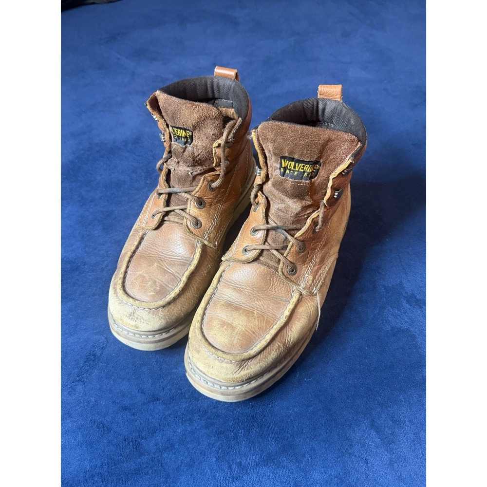 Wolverine 6in Moc-Toe Wedge Sole Work Boots Mens 10W Brown Leather W08288